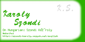 karoly szondi business card